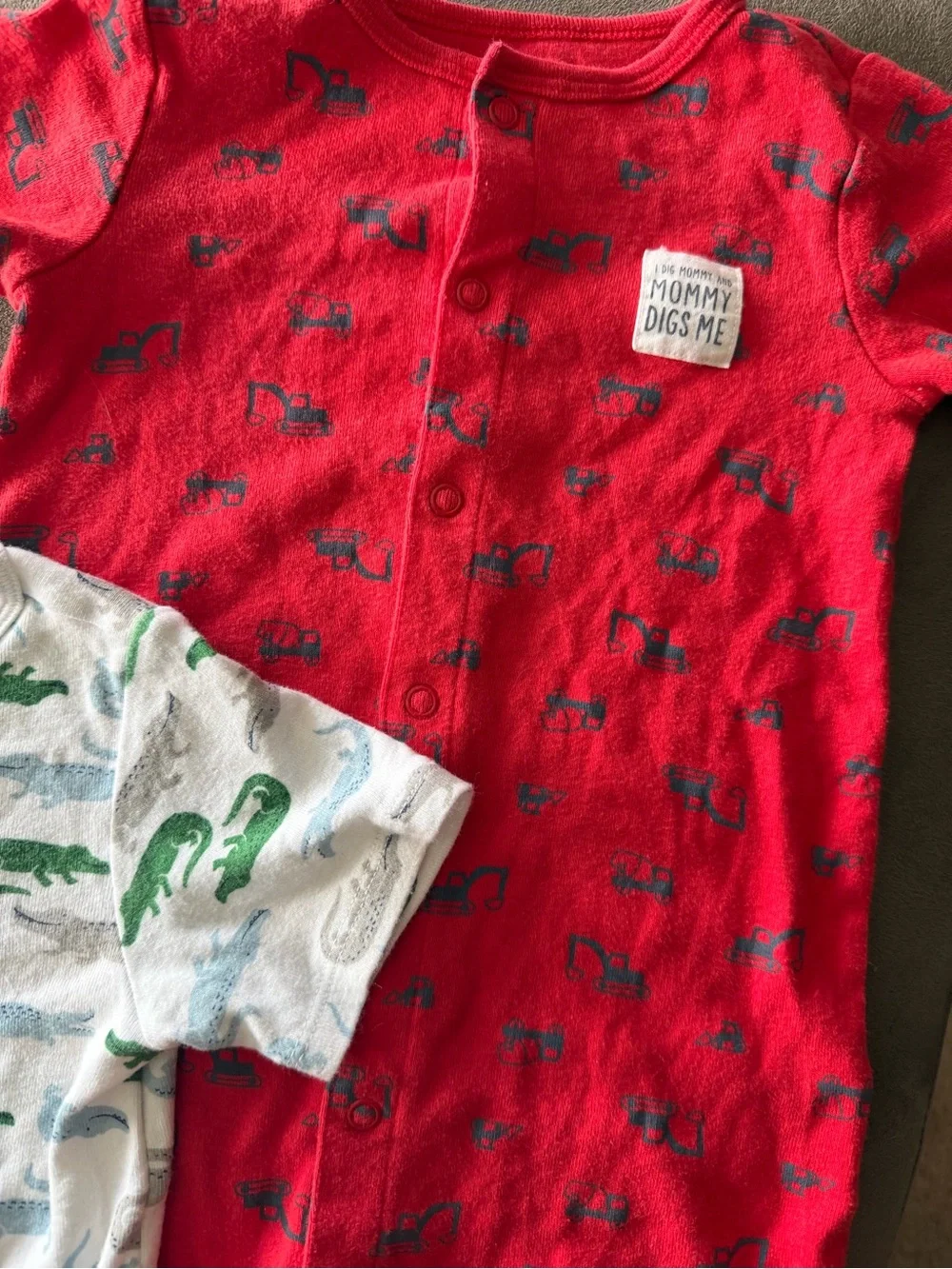 Carter's Red Baby Short Romper Set with Robot Accent